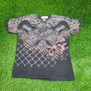 Liquid-Blue Guitar Skull Shirt L/XL 22x27 Black